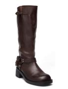 Biaharper Biker Boot Pull Up Leather Bianco Brown