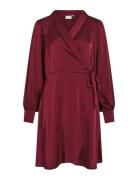 Vienna Ravenna L/S Short Wrap Dress-Noos Vila Red