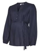 Mlmercy Lia L/S Wo Top 2F Noos Mamalicious Navy