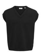 Onslusim Life Rlx 12 V-Neck Vest Knit ONLY & SONS Black