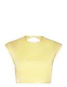 Anya Satin Top Bardot Yellow