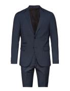 Checked Mens Suit Lindbergh Blue