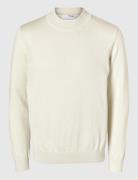 Slhrobert Ls Knit Mock Neck Selected Homme Cream