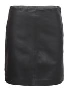 Stephanie Leather Skirt A-View Black