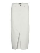 Vmveri Hr Calf Denim Skirt Ga Mix Noos Vero Moda White