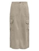 Onlmalfy-Caro Linen Long Skirt Pnt ONLY Beige