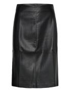 Leather-Effect Pencil Skirt Mango Black