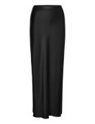 Hana Long Logo Satin Skirt Ahlvar Gallery Black