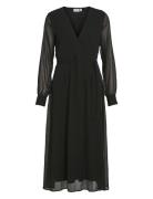 Vifalia V-Neck L/S Midi Dress - Noos Vila Black