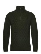 Jacob Cable Knit Half Zip Superdry Green