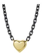 Heartly Necklace Gold/Black Bud To Rose Gold