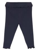 Cotton Ribbed Leggings Mango Navy