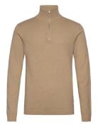 100% Recycle Knit Half Zip Lindbergh Beige