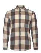 Checked Twill Shirt L/S Lindbergh Beige