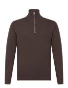 100% Recycle Knit Half Zip Lindbergh Brown