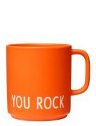 Vip Favourite Cup With Handle Design Letters Orange