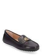 Barnsbury Burnished Leather Driver Lauren Ralph Lauren Black