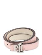 Logo Reversible Embossed Skinny Belt Lauren Ralph Lauren Pink