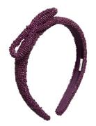 Bow Slim Beaded Hairbrace Becksöndergaard Purple