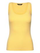 Rfnd Strtch 2X2 Rib-Tank Top Lauren Ralph Lauren Yellow