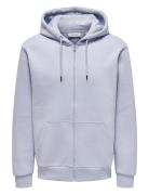 Onsceres Life Zip Thr. Hoodie Sweat ONLY & SONS Blue