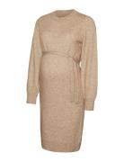 Mlnewanne L/S Abk Knit Dress A. Noos Mamalicious Brown