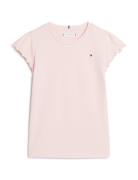 Essential Ruffle Sleeve Top Ss Tommy Hilfiger Pink