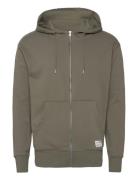 Sdlenz Zipper Sw Sweatshirt Hoodie Solid Khaki