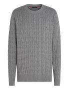 Classic Cotton Cable Crew Neck Tommy Hilfiger Grey