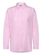 Relaxed Fit Striped Broadcloth Shirt Lauren Ralph Lauren Pink