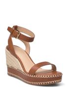 Hilarie Burnished Leather Espadrille Lauren Ralph Lauren Brown