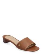 Fay Tumbled Leather Sandal Lauren Ralph Lauren Brown