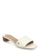 Fay Tumbled Leather Sandal Lauren Ralph Lauren Cream