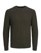 Jjeross Knit Crew Neck Sn Jack & J S Khaki