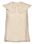 Striped Over D Collar Sleeveless Shirt Bobo Choses Cream