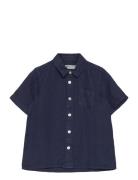 Reg. Linen Ss Shirt GANT Navy