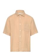 Relaxed Linen Ss Shirt GANT Beige