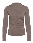 Long Sleeve Turtle Neck T-Shirt Rosemunde Brown