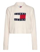 Tjw Vnck Center Flag Sweater Ext Tommy Jeans White