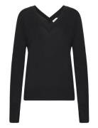 Merino Wool Double V-Nk Sweater Calvin Klein Black