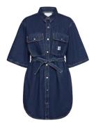 Utility Belted Shirt Dress Calvin Klein Jeans Blue