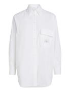 Long Cotton Utility Ls Shirt Calvin Klein Jeans White