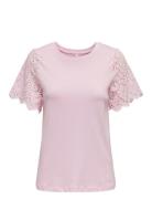 Onlebba Life S/S Lace Top Jrs ONLY Pink