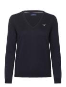 Cotton V-Neck GANT Navy