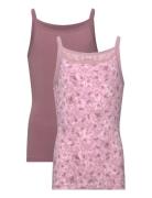 Nkfstrap Top 2P Mauve Flower Noos Name It Pink