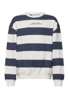 Striped Cotton-Blend Sweatshirt Mango Navy