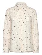 Printed Flowy Shirt Mango White