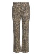 Leopard-Print Straight Jeans Mango Brown