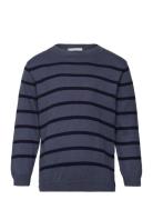 Knit Striped Sweater Mango Navy