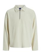 Jorrick Plisse Sweat Zip Split Polo Ln Jack & J S White